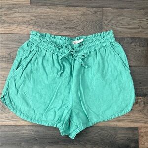 Faherty Green Women's Linen Shorts